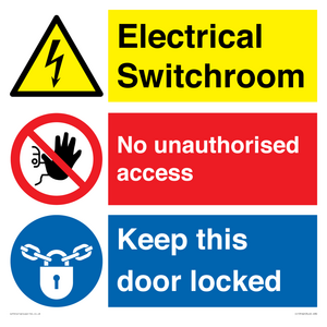 Electrical Switchroom  - No Unauthorised Access - Keep Door Locked
